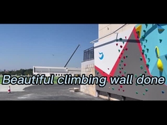 Apretones de la escalada de Bouldering del gimnasio del volumen que suben interior para la pared